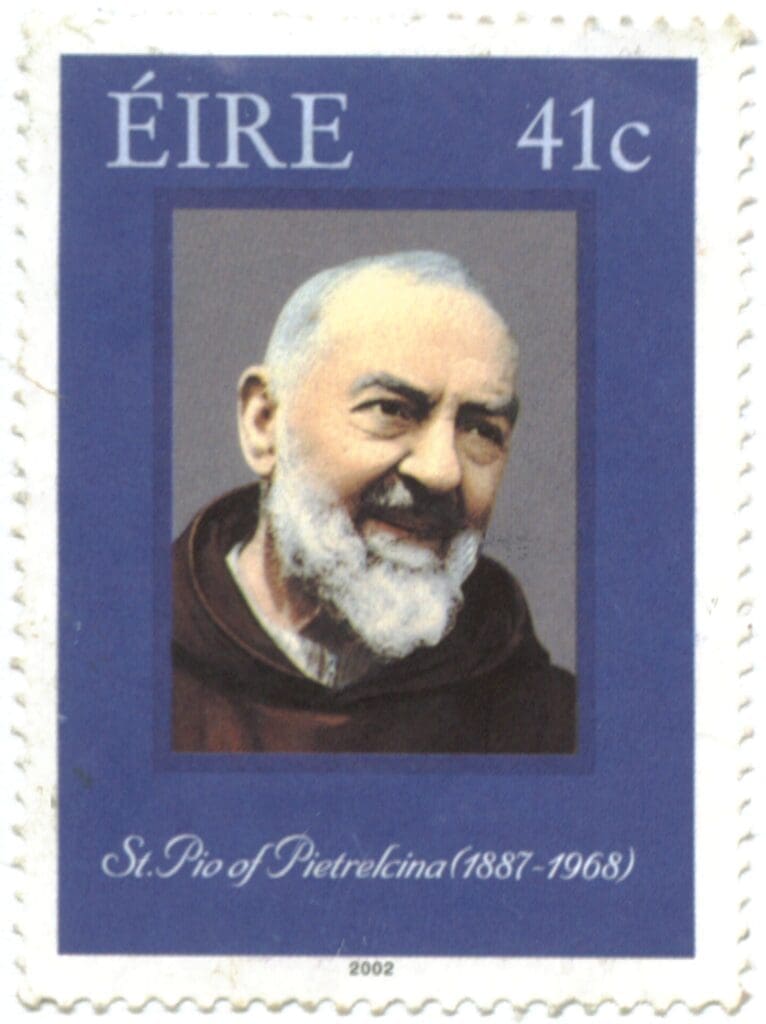 Stamp featuring St. Pio of Pietrelcina.