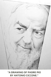 Pencil drawing of an elderly man.