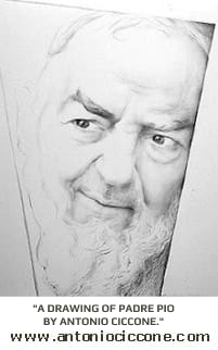 Portrait drawing of a bearded man.