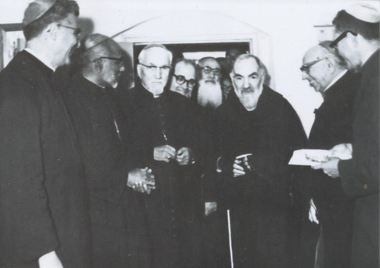 Bishops from the Second Vatican Council visiting Padre Pio