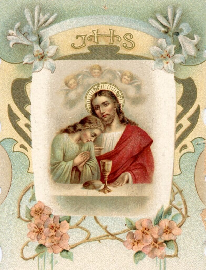 Religious illustration with Jesus and woman.