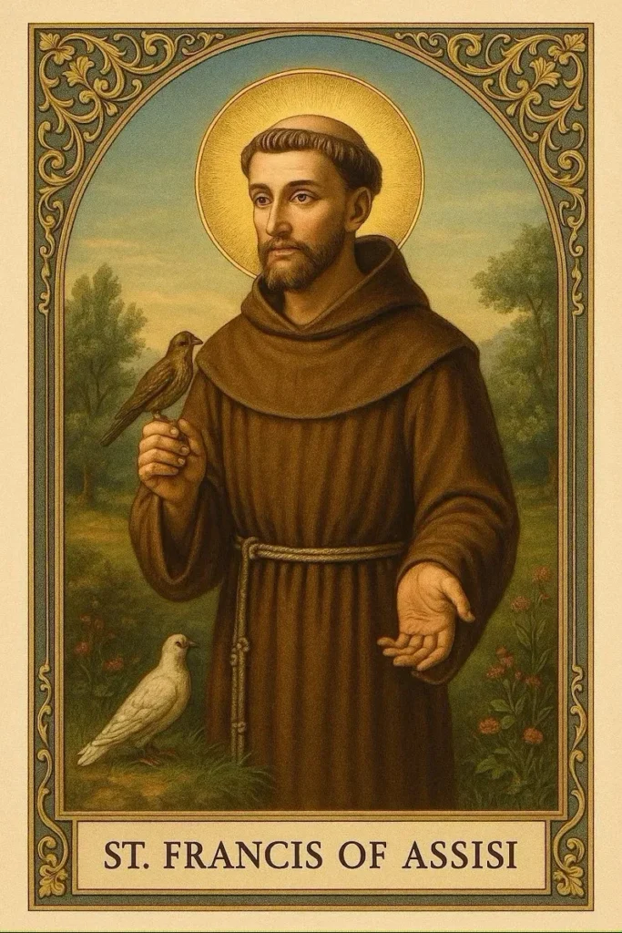 St. Francis of Assisi with birds.